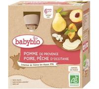 Parapharmacie en ligne > Bébé & Maman > Alimentation bébé > Repas pour bébé > Petits pots pour bébé Babybio Pomme Poire Pêche 6 Mois et + Bio Gourdes 90 g x 4