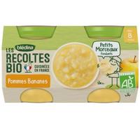 Parapharmacie en ligne > Bébé & Maman > Alimentation bébé > Repas pour bébé > Petits pots pour bébé Blédina Les Récoltes Bio Petits Pots Morceaux Pomme Banane 2 x 130 g - Petits pots bébé - Pharmacie