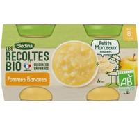 Parapharmacie en ligne > Bébé & Maman > Alimentation bébé > Repas pour bébé > Petits pots pour bébé Blédina Les Récoltes Bio Petits Pots Morceaux Pomme Banane 130 g x 2