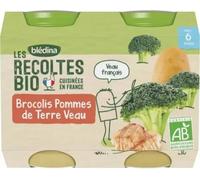 Parapharmacie en ligne > Bébé & Maman > Alimentation bébé > Repas pour bébé > Petits pots pour bébé Blédina Les Récoltes Bio Petits Pots de Brocolis Pommes de Terre Veau 200 g x 2