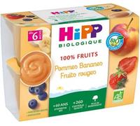 Parapharmacie en ligne > Bébé & Maman > Alimentation bébé > Repas pour bébé > Petits pots pour bébé HiPP 100% Fruits Pommes Bananes Fruits Rouges dès 6 Mois Bio Pots x 4