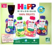 Parapharmacie en ligne > Bébé & Maman > Alimentation bébé > Repas pour bébé > Petits pots pour bébé HiPP 100% Fruits dès 6 Mois Bio Gourdes x 8