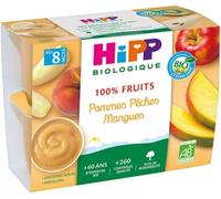 Parapharmacie en ligne > Bébé & Maman > Alimentation bébé > Repas pour bébé > Petits pots pour bébé HiPP 100% Fruits Pommes Pêches Mangues dès 8 Mois Bio Pots x 4
