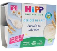 Parapharmacie en ligne > Bébé & Maman > Alimentation bébé > Repas pour bébé > Petits pots pour bébé HiPP Délices de Lait Semoule au Lait Entier dès 6 Mois Bio Pots x 4