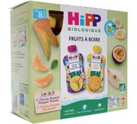 Parapharmacie en ligne > Bébé & Maman > Alimentation bébé > Repas pour bébé > Petits pots pour bébé HiPP Fruits à Boire dès 8 Mois Bio Gourdes 90 ml x 8