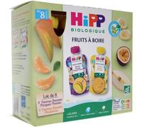 Parapharmacie en ligne > Bébé & Maman > Alimentation bébé > Repas pour bébé > Petits pots pour bébé HiPP Fruits à Boire dès 8 Mois Bio Gourdes 90 ml x 8