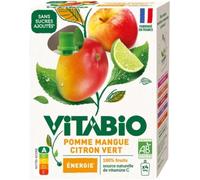Vitabio Gourdes Pomme Mangue Citron vert Énergie Bio 4 x 100 g