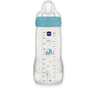 MAM Biberon Easy Active – 6 mois et + – tétine silicone débit X, fermeture hermétique – 330 ml Océan