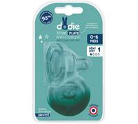 Dodie Set de 2 Tétines Plates Anti-Colique Sensation+ Débit 1 Transparent 0-6 Mois 6317169