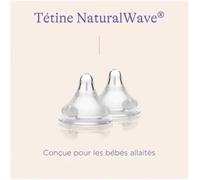 Lansinoh Tétine NaturalWave XS – Silicone souple, débit très lent – Lot 2
