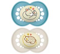 MAM Sucette Original Nuit 18+ mois silicone phosphorescente x2