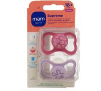 MAM Sucette Supreme Silicone 18+ mois - Lot de 2 (coloris aléatoire)