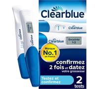 Parapharmacie en ligne > Bébé & Maman > Produits pour maman > Produits pour conception et grossesse > Tests de grossesse Clearblue Test de Grossesse Testez et Confirmez x 2