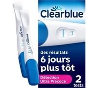 Clearblue Test de Grossesse Détection Ultra précoce Boîte de 2 Tests