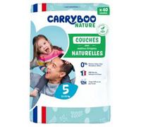 Carryboo Nature Couches Naturelles Aux Motifs Trop Chou T5 12-25kg 40 Pièces