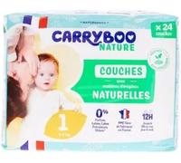Carryboo Nature Couches Naturelles Aux Motifs Trop Chou Taille 1 2-5kg 24 Pièces