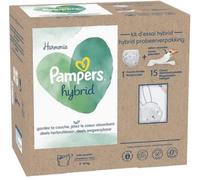 Pampers Harmonie Hybrid, Kit d’Essai 1 Couche Lavable + 15 Cœurs de Protection Jetables, Absorption Normale, Protège la Peau Sensible des Bébés, Avec des Ingrédients d’Origine Végétale et 0% Parfum