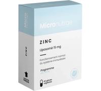 Parapharmacie en ligne > Bio & médecine naturelle > Produits de médecines naturelles > Compléments alimentaires d'oligothérapie Micronutrae Zinc Liposomé 15 mg Gélules Végétales x 60