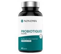 Novoma Probiotiques – Complexe flore intestinale, 60 milliards UFC/jour, vegan, 6 souches, 60 gélules