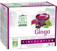 Parapharmacie en ligne > Bio & médecine naturelle > Produits de médecines naturelles > Produits de phytothérapie Thés de la Pagode Gingo Thé Vert Grand Cru Circulation Bio Sachets x 18