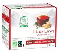 Parapharmacie en ligne > Bio & médecine naturelle > Produits de médecines naturelles > Produits de phytothérapie Thés de la Pagode Hao Ling Gingembre Thé Pu-Erh Grand Cru Cholestérol Bio Sachets x 30
