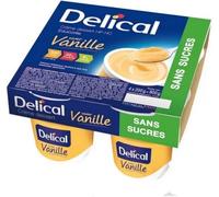 Parapharmacie en ligne > Compléments alimentaires > Alimentation hypercalorique > Desserts hypercaloriques Delical Crème Dessert HP/HC Sans Sucre Vanille 4 x 200 g