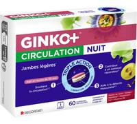 Parapharmacie en ligne > Compléments alimentaires > Compléments Alimentaires Circulation veineuse Ginko+ Circulation Nuit Jambes Légères Triple Action Comprimés x 60