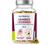 Nutri&Co Complément Jambes Légères brevetée – Vigne rouge & Marronnier – 60 gélules Vegan