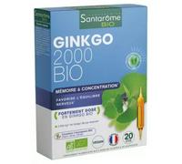 Santarome Bio - Gingko Bio 2000 - Renforce la mémoire - 20 ampoules