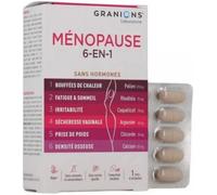 Parapharmacie en ligne > Compléments alimentaires > Compléments alimentaires contre les symptômes de la ménopause Granions Ménopause 6-en-1 Sans Hormones Comprimés x 60