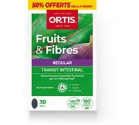 Ortis Fruits & Fibres Regular Transit Intestinal Lot de 2 x 30 Comprimés - Lot 2 x 30 Comprimés