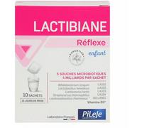 Parapharmacie en ligne > Compléments alimentaires > Compléments Alimentaires Digestion et Transit > Probiotique digestion > Probiotique transit PiLeJe Lactibiane Réflexe Enfant Sachetsx 10