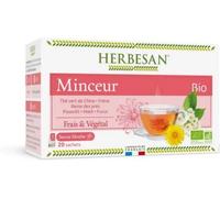 HERBESAN Infusion Thé Vert Minceur Bio – Saveur Menthe – 20 sachets