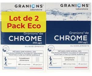 Parapharmacie en ligne > Compléments alimentaires > Compléments alimentaires minceur > Régimes et substituts Granions Chrome 250 µg 2 x 60