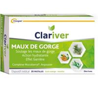 Cooper Tire Pastilles pour la gorge Clariver – arôme orange menthe – 20 pastilles