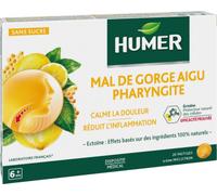 Humer Pastilles Pharyngite Mal de Gorge Aigu Miel Citron 20 pastilles