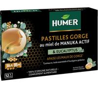 Parapharmacie en ligne > Compléments alimentaires > Compléments Alimentaires ORL Humer Pastilles Gorge au Miel de Manuka Actif & Eucalyptus x 16