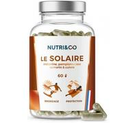 NUTRI & CO Le Solaire - Formule 2en1 Préparateur & Accélérateur de Bronzage - Teint Naturel sans Autobronzant ni Bêta-Carotène - Complément Alimentaire Solaire - 60 gélules Fabriqué en France