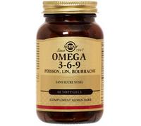 Parapharmacie en ligne > Compléments alimentaires > Compléments alimentaires pour contrôler le cholestérol et le diabète Solgar Omega 3-6-9 Poisson, Lin, Bourrache Capsules x 60