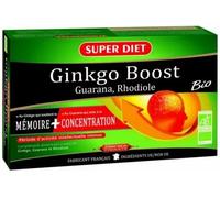 Super Diet Complément alimentaire Ginkgo Boost Bio – 20 ampoules de 15 ml (300 ml)