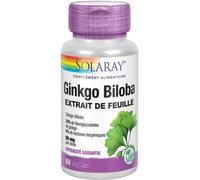 Parapharmacie en ligne > Compléments alimentaires > Compléments alimentaires pour la concentration et la mémoire Solaray Ginkgo Biloba Capsules Végétales x 60