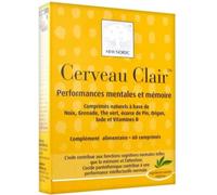 New Nordic Complément alimentaire Cerveau Clair Concentration Mémoire 60 comprimés