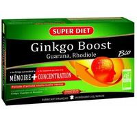 Super Diet Complément alimentaire Ginkgo Boost Bio – 20 ampoules de 15 ml (300 ml)