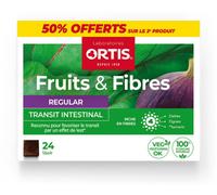 ORTIS Complément alimentaire Fruits & Fibres Regular – Transit intestinal – 2 x 24 cubes à mâcher