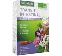 Parapharmacie en ligne > Compléments alimentaires > Compléments alimentaires pour la digestion et au transit Naturland Transit Intestinal Bio Ampoules 10 ml x 20
