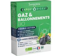 Santarome Complément alimentaire Gaz & Ballonnements Bio – Charbon végétal actif – 30 gélules