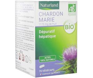 Parapharmacie en ligne > Compléments alimentaires > Compléments alimentaires pour la digestion et au transit Naturland Chardon Marie Bio Végécaps x 75