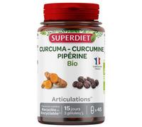 Super Diet Complément alimentaire Curcuma et Pipérine Bio 45 gélules