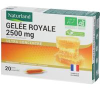 Parapharmacie en ligne > Compléments alimentaires > Compléments alimentaires pour la vitalité et les défenses immunitaires > Produits de la ruche Naturland Gelée Royale 2500 mg Bio Ampoules x 20