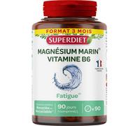 Parapharmacie en ligne > Compléments alimentaires > Compléments alimentaires pour la vitalité et les défenses immunitaires Superdiet Magnésium Marin + Vitamine B6 Comprimés x 90